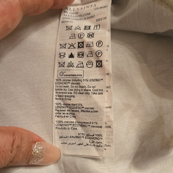 All Saints Gray Button Down Blouse with Notched Collar - Picture 13 of 16